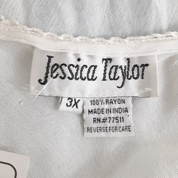 Vintage 90s Tie Dye Midi Dress Handkerchief Hem Embroidered Resort Wear 3X NWT - Picture 8 of 13